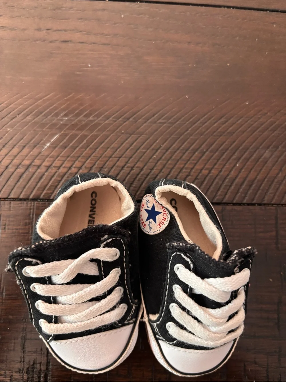 Converse Baby Pink and Black Canvas Sneakers